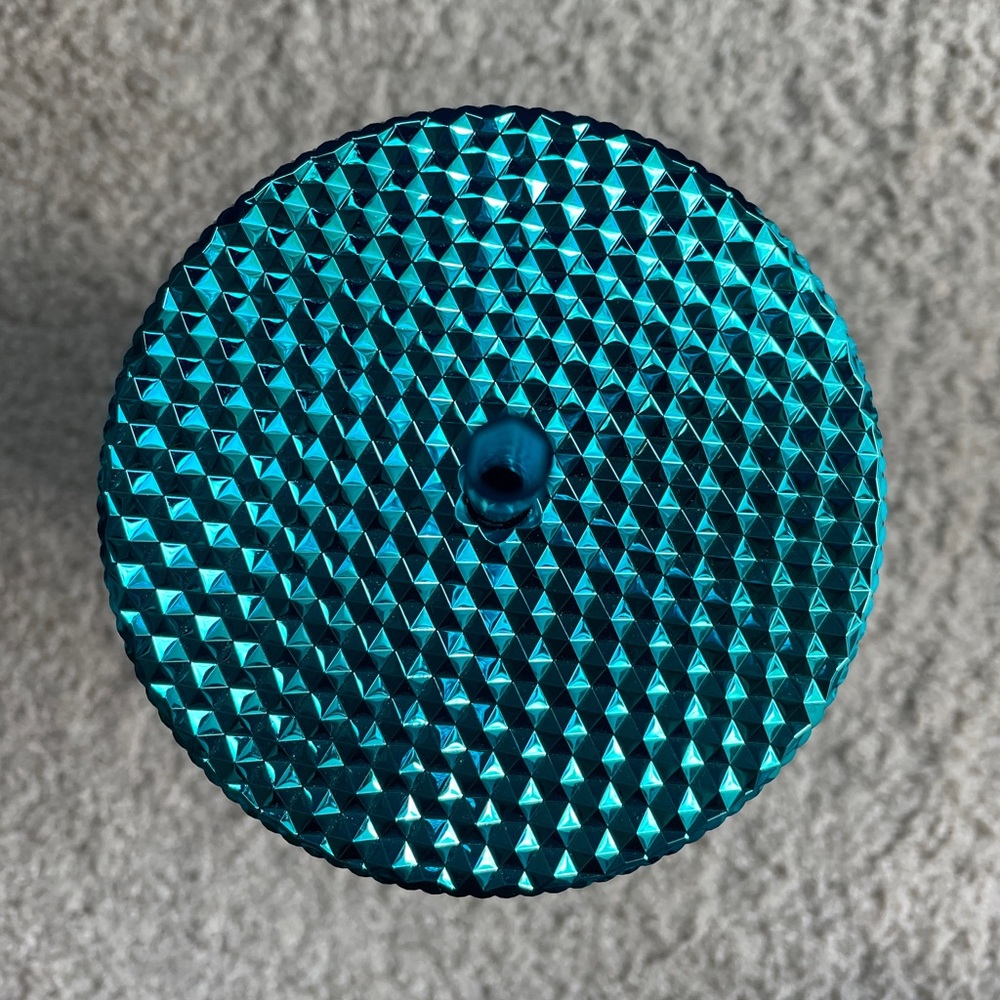 Starbucks, Metallic Turquoise Blue Tumbler, Venti, NEW, Studded, Chrome, Bling - Picture 6 of 9